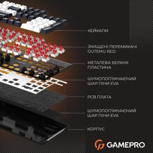 Клавиатура GAMEPRO Genesis Metallic MK144B Outemu Red Swithes Black