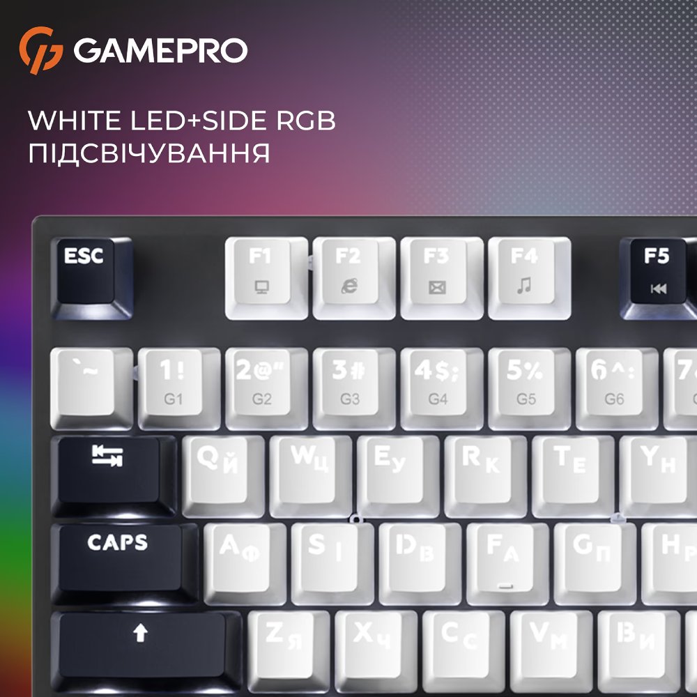 Фото Клавиатура GAMEPRO Genesis Metallic MK144B Outemu Red Swithes Black