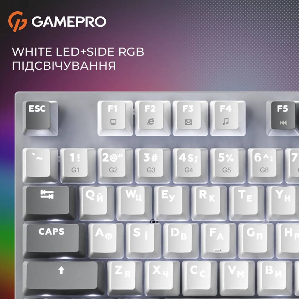 Фото Клавиатура GAMEPRO Genesis Metallic MK144G Outemu Red Swithes Gray