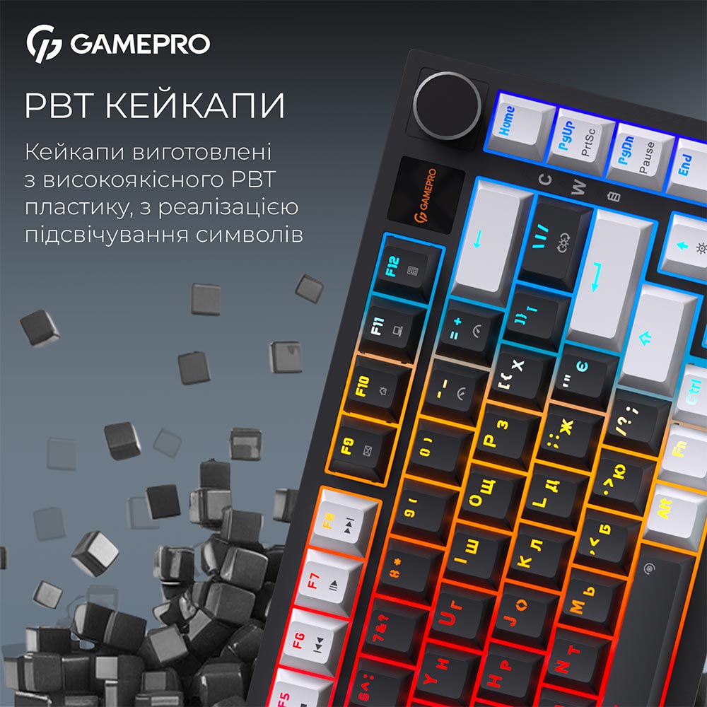 Изображение Клавиатура GAMEPRO Asgard Valhalla MK160W Pro Rainy Switch Black/White (MK160B-D-Pro)