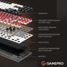 Клавиатура GAMEPRO Genesis Joker MK124G Pro Outemu Red Swithes Gray