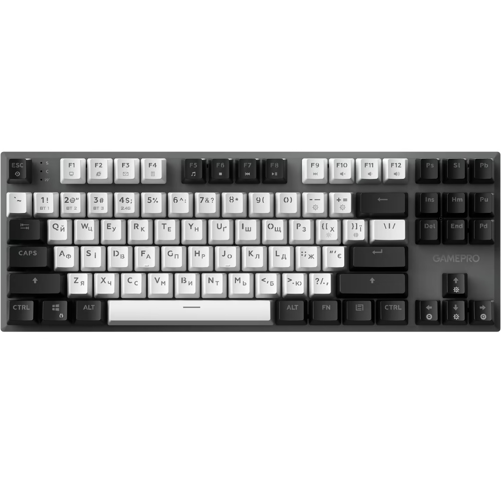 Клавиатура GAMEPRO Genesis Joker MK124G Pro Outemu Red Swithes Gray Дополнительно Форм-фактор: 87%; Anti-Ghosting; Hot Swap