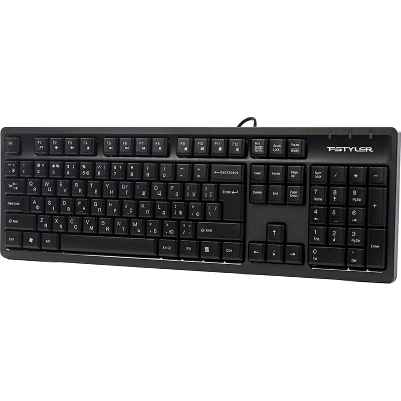 Клавиатура A4TECH FK12 Black (4711421003148) Дополнительно Регулируемые ножки клавиатуры; Клавиши с лазерной гравировкой