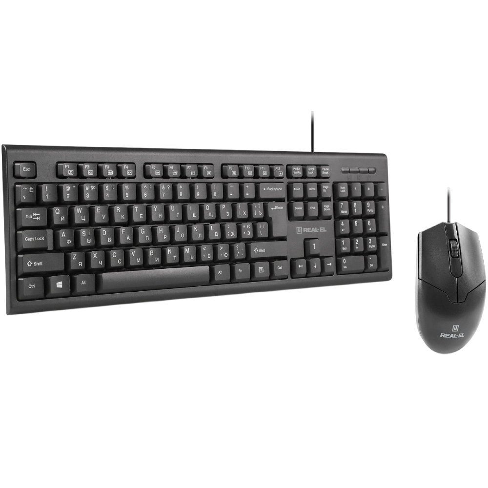 Комплект REAL EL Kit 511 Black (EL123100052) Комплектация  клавиатура, мышь, инструкция пользователя