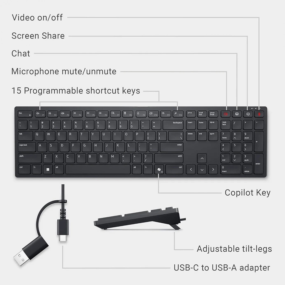 В Украине Клавиатура DELL KB525C Black (580-BBTG)