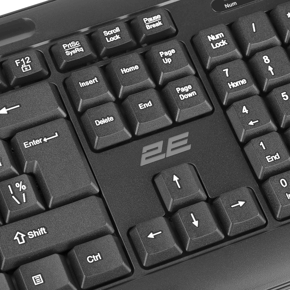 Клавіатура 2E KM1040 Black (2E-KM1040UB_UA) Конструкція мембранна