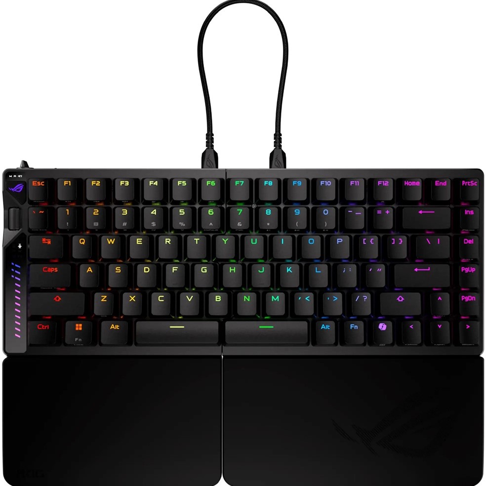 Клавиатура ASUS ROG Falcata Split Black (90MP043H-BKUA20) Дополнительно Split-конструкция; RGB Per-key; AURA Sync; Rapid Trigger; Speed Tap; Hall Effect Sensor; N-Key Rollover