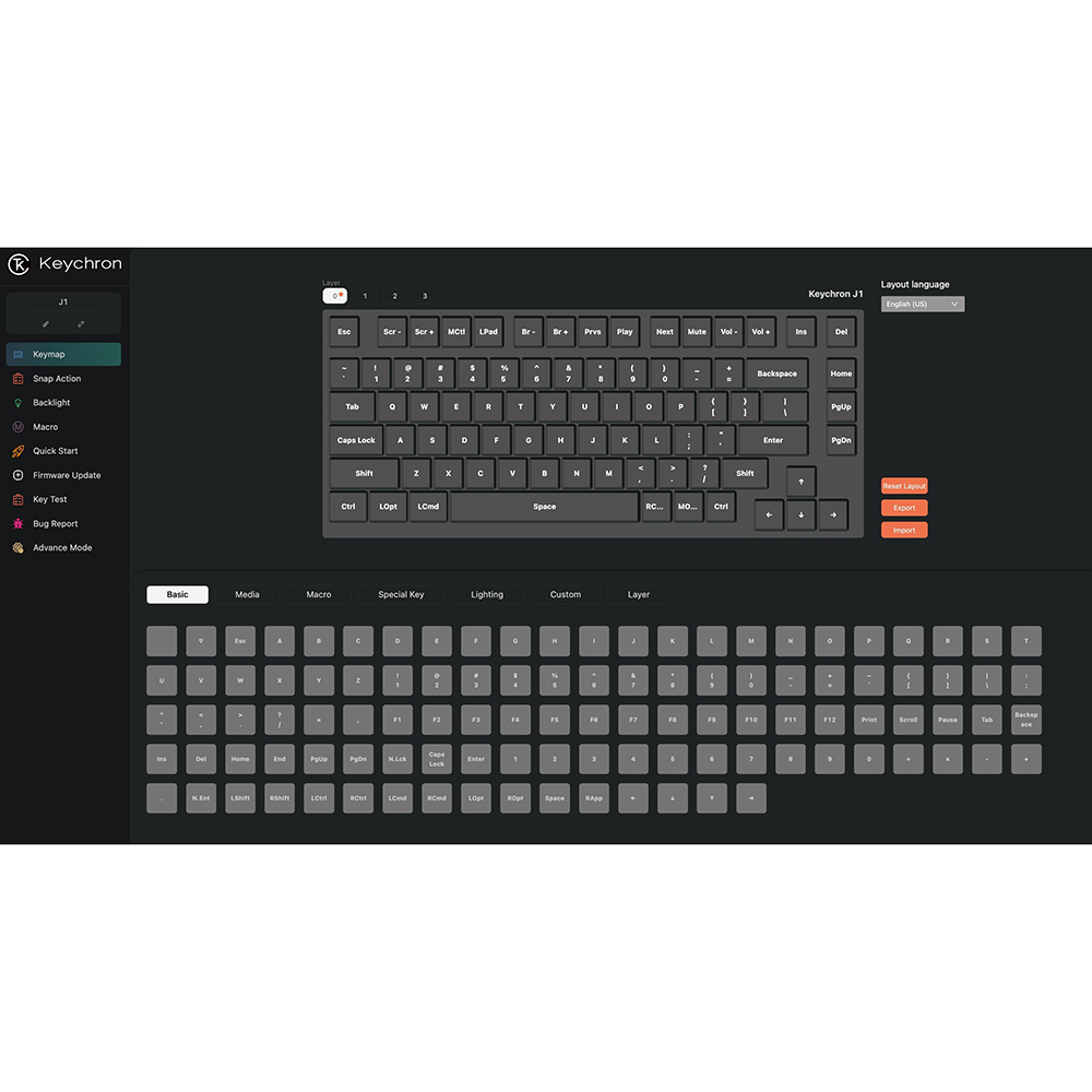 В Фокстрот Клавиатура KEYCHRON J1 Black (J1-H1-UA)