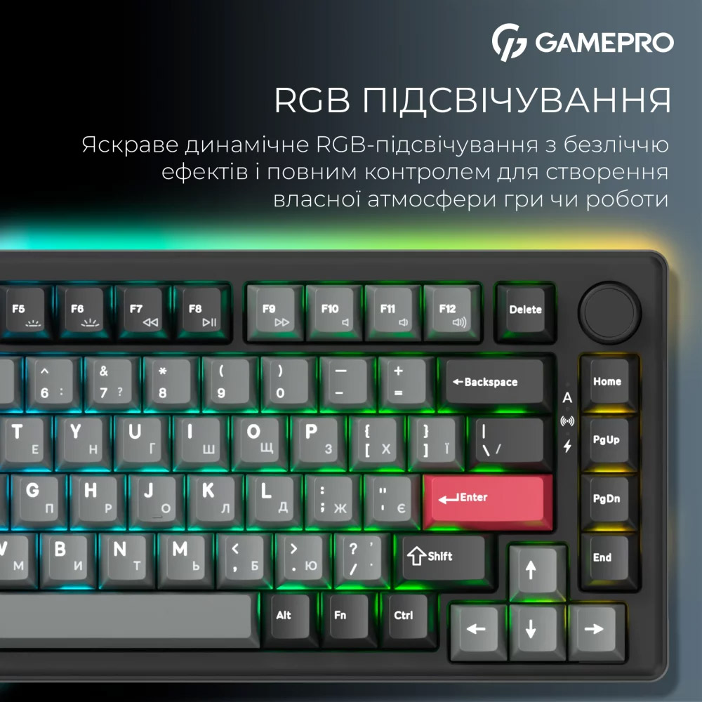 В интернет магазине Клавиатура GamePro Asgard Yord Keychron Super Red Switch Wireless/Bluetooth/USB Black (MK266BK)