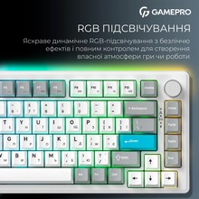 Клавіатура GamePro Asgard Yord Keychron Super Red Switch Wireless/Bluetooth/USB White (MK266WH)