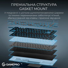 Клавиатура GamePro Asgard Yord Keychron Super Red Switch Wireless/Bluetooth/USB Blue (MK266BL)