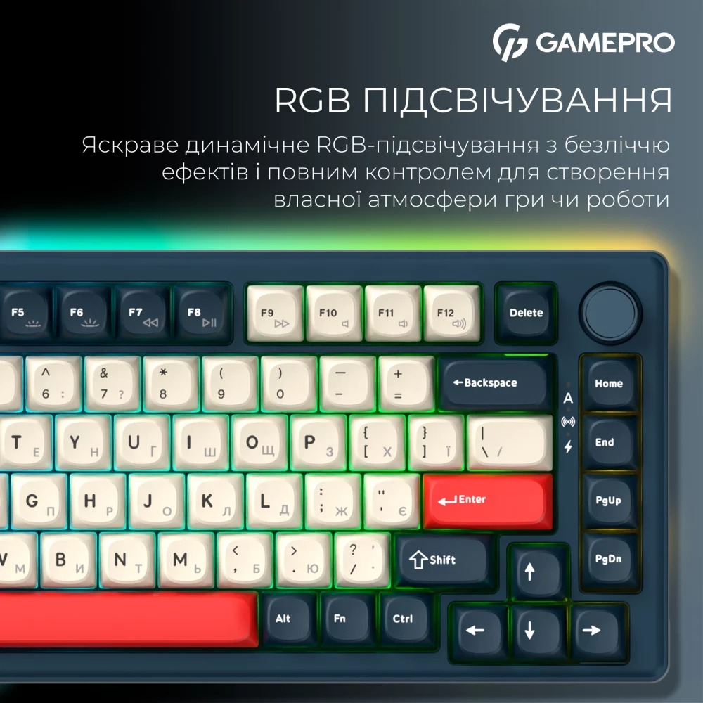 В интернет магазине Клавиатура GamePro Asgard Yord Keychron Super Red Switch Wireless/Bluetooth/USB Blue (MK266BL)