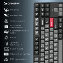 Клавиатура GamePro Asgard Ragnar Keychron Super Red Switch Wireless/Bluetooth/USB Black (MK285BK)
