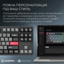 Клавиатура GamePro Asgard Ragnar Keychron Super Red Switch Wireless/Bluetooth/USB Black (MK285BK)