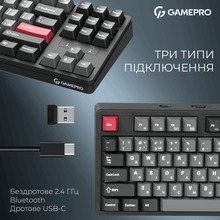 Клавиатура GamePro Asgard Ragnar Keychron Super Red Switch Wireless/Bluetooth/USB Black (MK285BK)