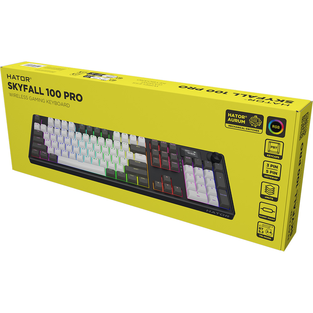 Фото Клавіатура HATOR Skyfall 100 Pro Wireless Gray/Black (HTK4100UA)