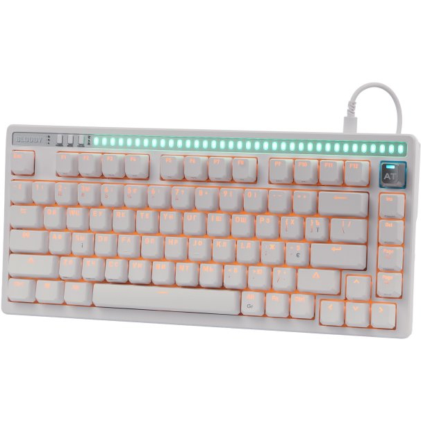 Клавиатура BLOODY AT75 White Дополнительно RGB-подсветка реагирующая на голос, 7 эффектов RGB-подсветки