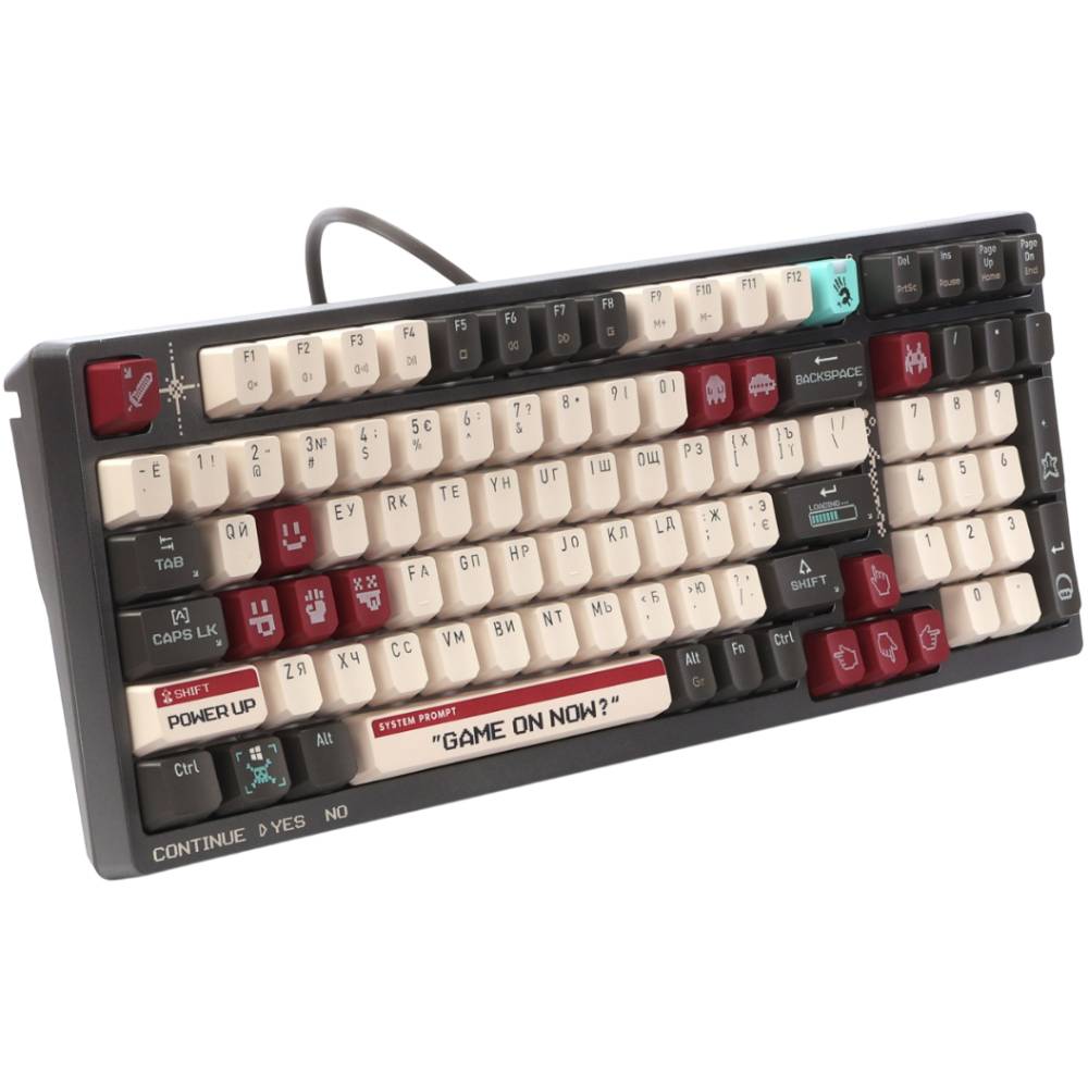 Клавіатура BLOODY WS98 (Pixels Red) Додатково 98 клавіш; 14 ігрових PBT кейкапів; 10 ефектів підсвічування; зберігання 7 ігрових режимів; 4 Мб вбудованої пам'яті; програмована пам'ять, здатна зберігати до 7 профілів налаштувань без використання; конектор: USB