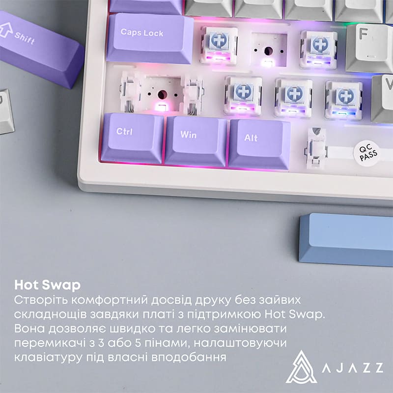 В Фокстрот Клавиатура AJAZZ AK980 V2 Gift Switch V2 White (AK980-V2-G-PWB)