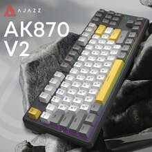 Клавіатура AJAZZ AK870 V2 Flying Fish Switch Black/Grey/Yellow (AK870-V2-FF-BGY)
