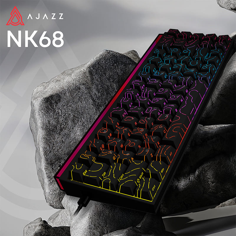 Зовнішній вигляд Клавіатура AJAZZ NK68 Red Switch Black (NK68-R-S-B)