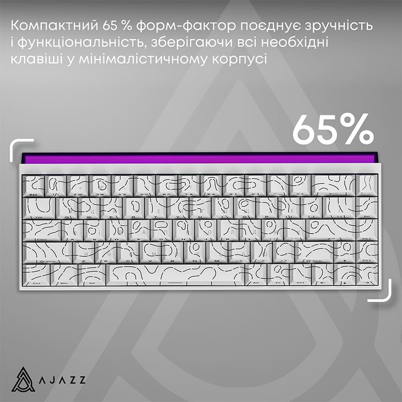 У Фокстрот Клавіатура AJAZZ NK68 Red Switch White (NK68-R-S-W)