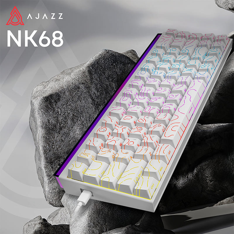 Зовнішній вигляд Клавіатура AJAZZ NK68 Red Switch White (NK68-R-S-W)