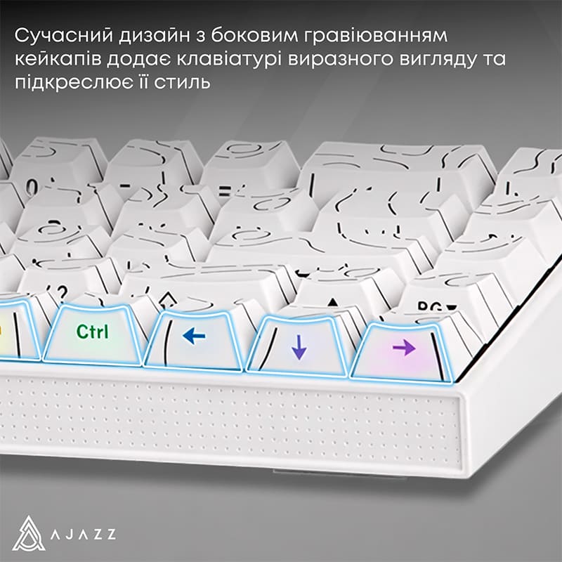 Огляд Клавіатура AJAZZ NK68 Red Switch White (NK68-R-S-W)