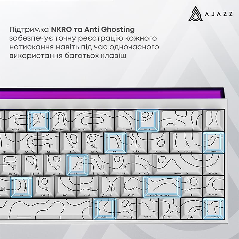В інтернет магазині Клавіатура AJAZZ NK68 Red Switch White (NK68-R-S-W)