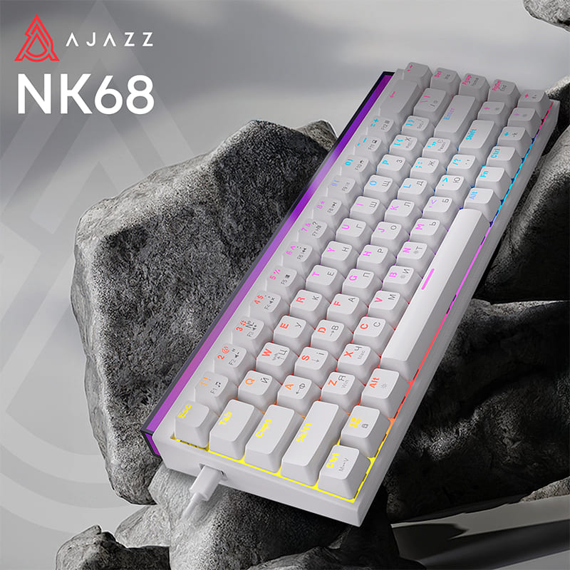 Внешний вид Клавиатура AJAZZ NK68 Red Switch White (NK68-R-W)