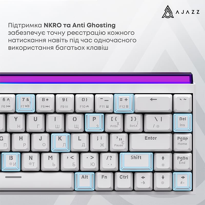 В интернет магазине Клавиатура AJAZZ NK68 Red Switch White (NK68-R-W)