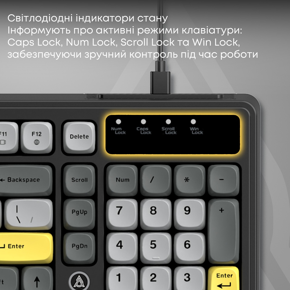 Замовити Клавіатура AJAZZ AF98 Black/Grey/Yellow (AF98-BGY)