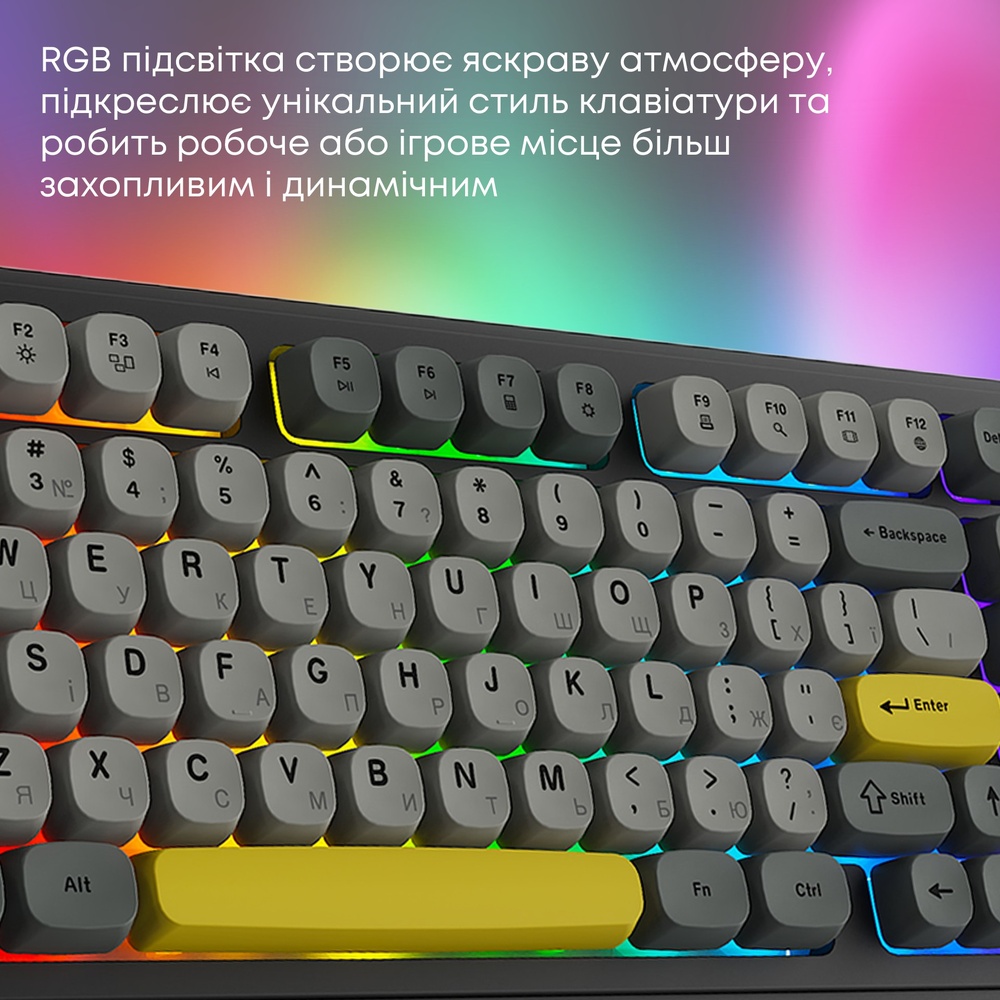 Зображення Клавіатура AJAZZ AF98 Plus Black/Grey/Yellow (AF98-PLUS-BGY)