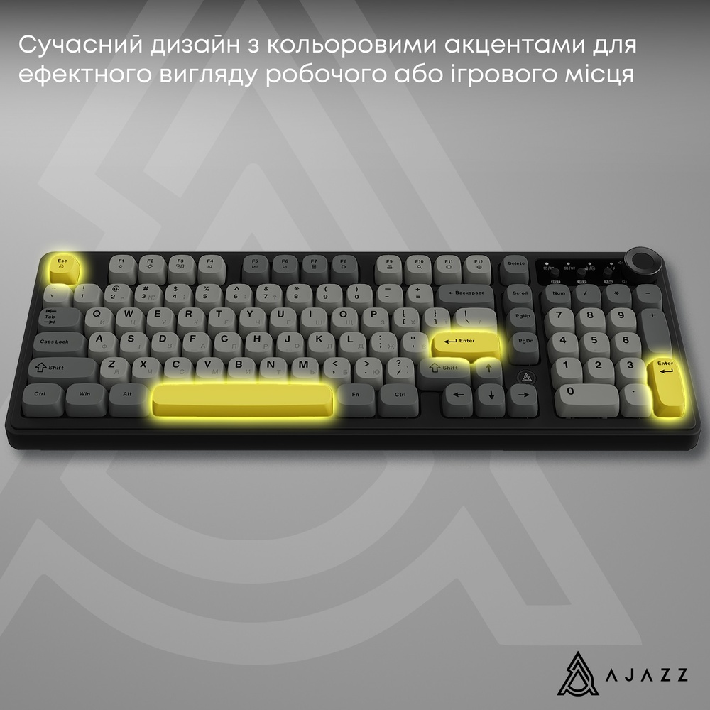 Фото Клавіатура AJAZZ AF98 Plus Black/Grey/Yellow (AF98-PLUS-BGY)