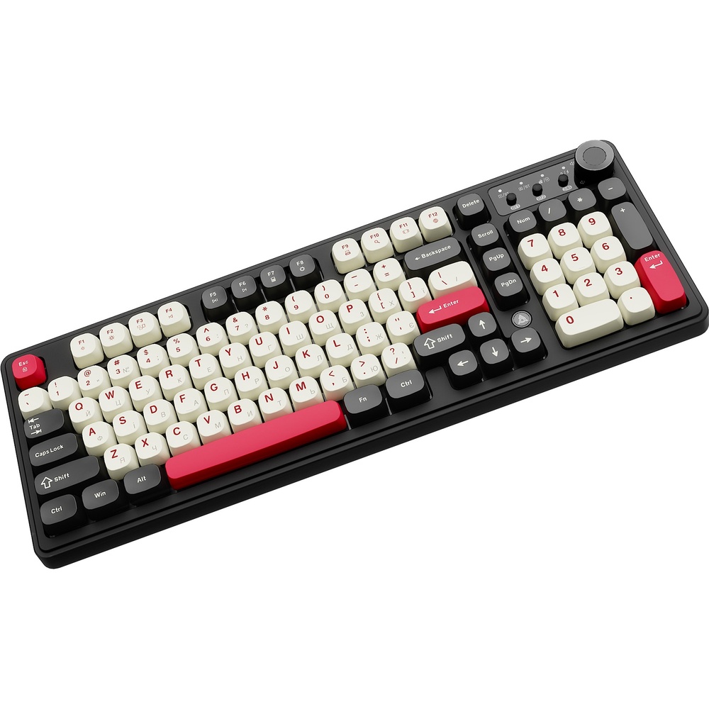 Клавиатура AJAZZ AF98 Plus Black/White/Red (AF98-PLUS-BSR) Дополнительно RGB-подсветка; встроенный аккумулятор 4000 мА·ч