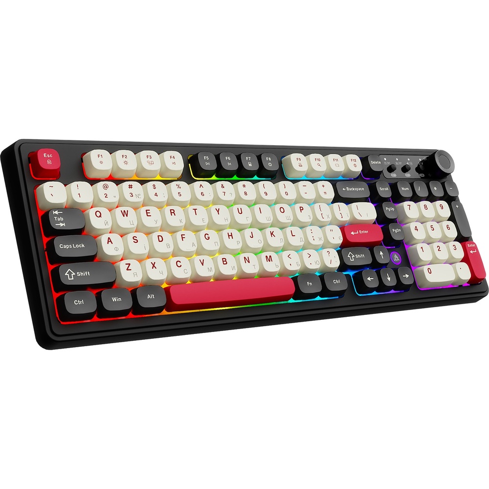 Клавиатура AJAZZ AF98 Plus Black/White/Red (AF98-PLUS-BSR) Конструкция мембранная