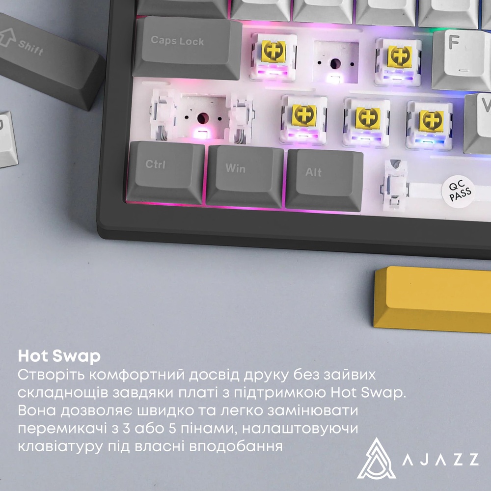 В интернет магазине Клавиатура AJAZZ AK650 Moon Yellow Switch Black/Grey/Yellow (AK650-MY-GWY)