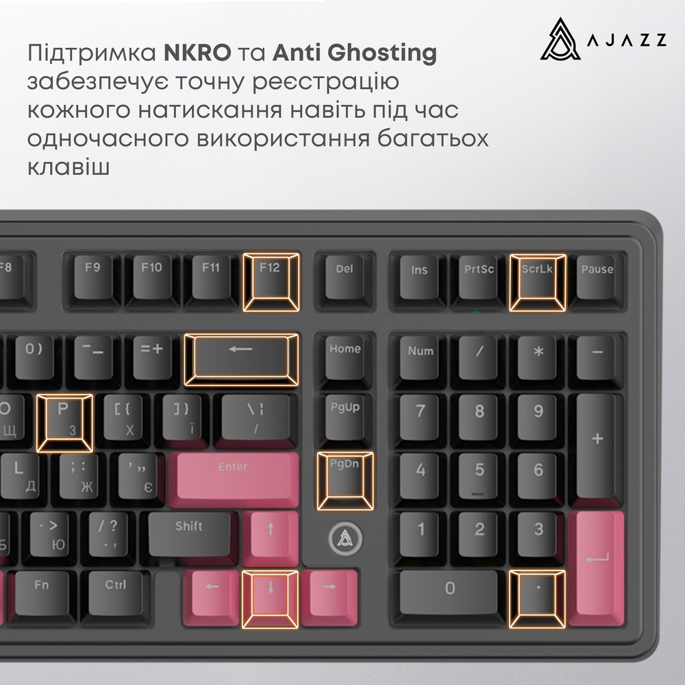 Зовнішній вигляд Клавіатура AJAZZ AK980 Red Switch Black (AK980-R-BR)