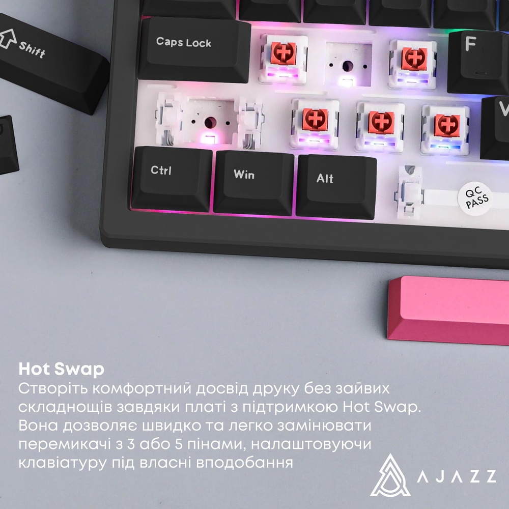 У Фокстрот Клавіатура AJAZZ AK980 Red Switch Black (AK980-R-BR)