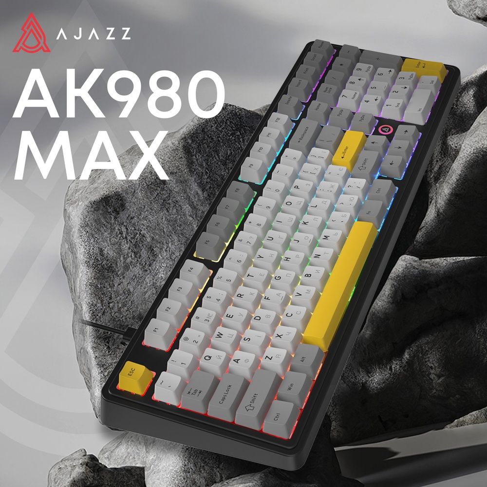 Замовити Клавіатура AJAZZ AK980 Magnetic Switch Black/Grey/Yellow (AK980-MAX-M-BGY)