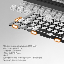Клавіатура AJAZZ AK980 Magnetic Switch Black/Grey/Yellow (AK980-MAX-M-BGY)