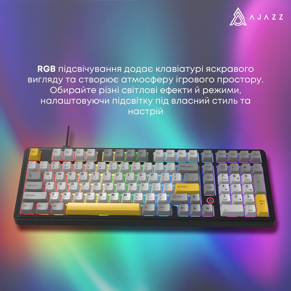 У Фокстрот Клавіатура AJAZZ AK980 Magnetic Switch Black/Grey/Yellow (AK980-MAX-M-BGY)