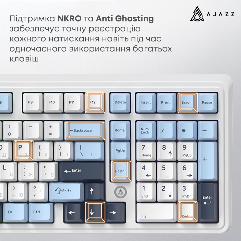 Покупка Клавиатура AJAZZ AK980 Magnetic Switch White/Blue (AK980-MAX-M-BWDB)