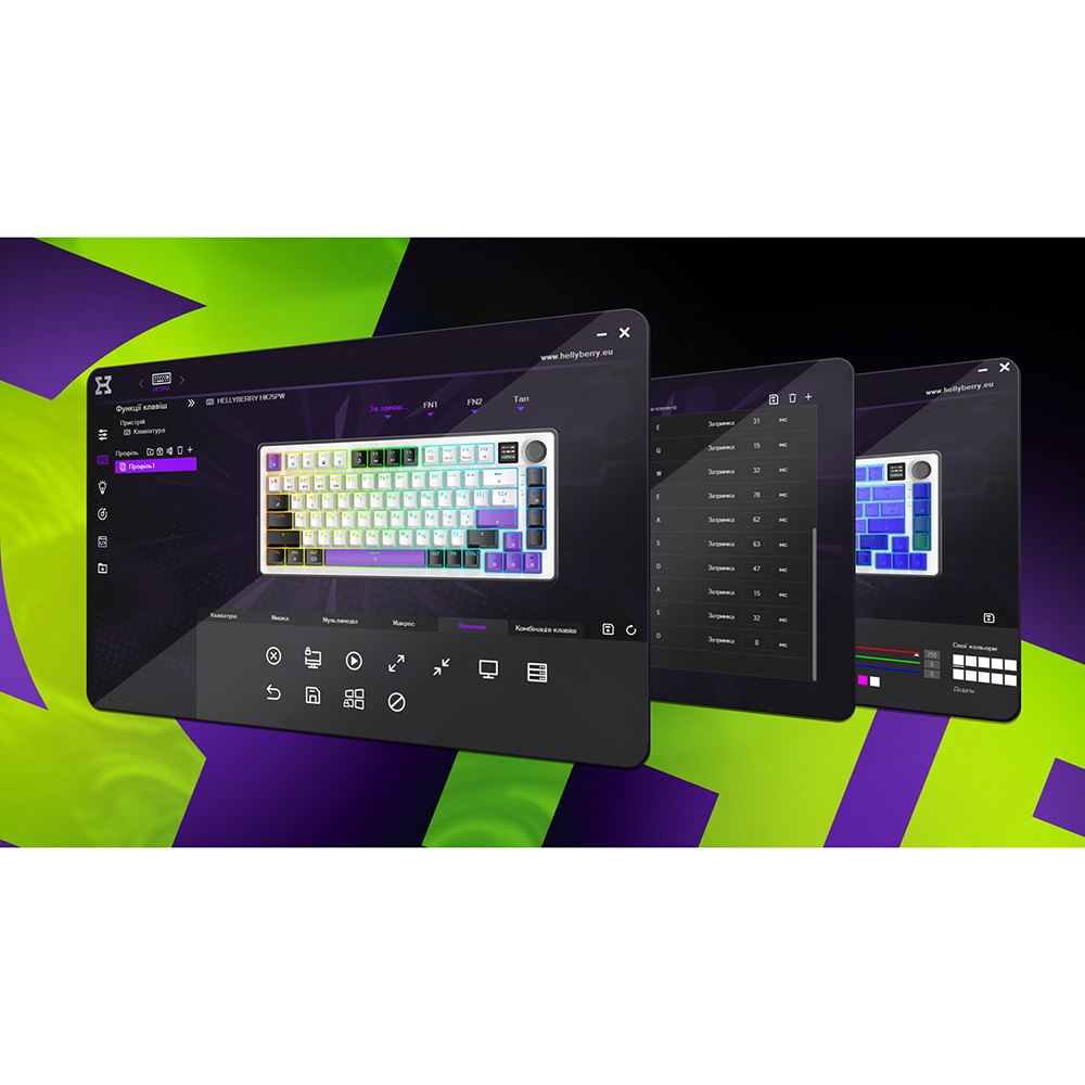 Фото 15 Клавіатура HATOR Hellyberry HK60 Wireless White-Violet