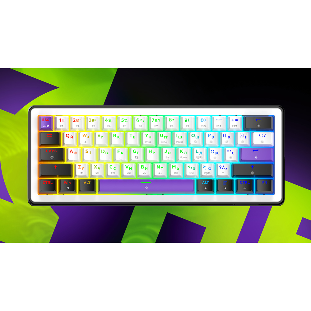 Огляд Клавіатура HATOR Hellyberry HK60 White-Violet