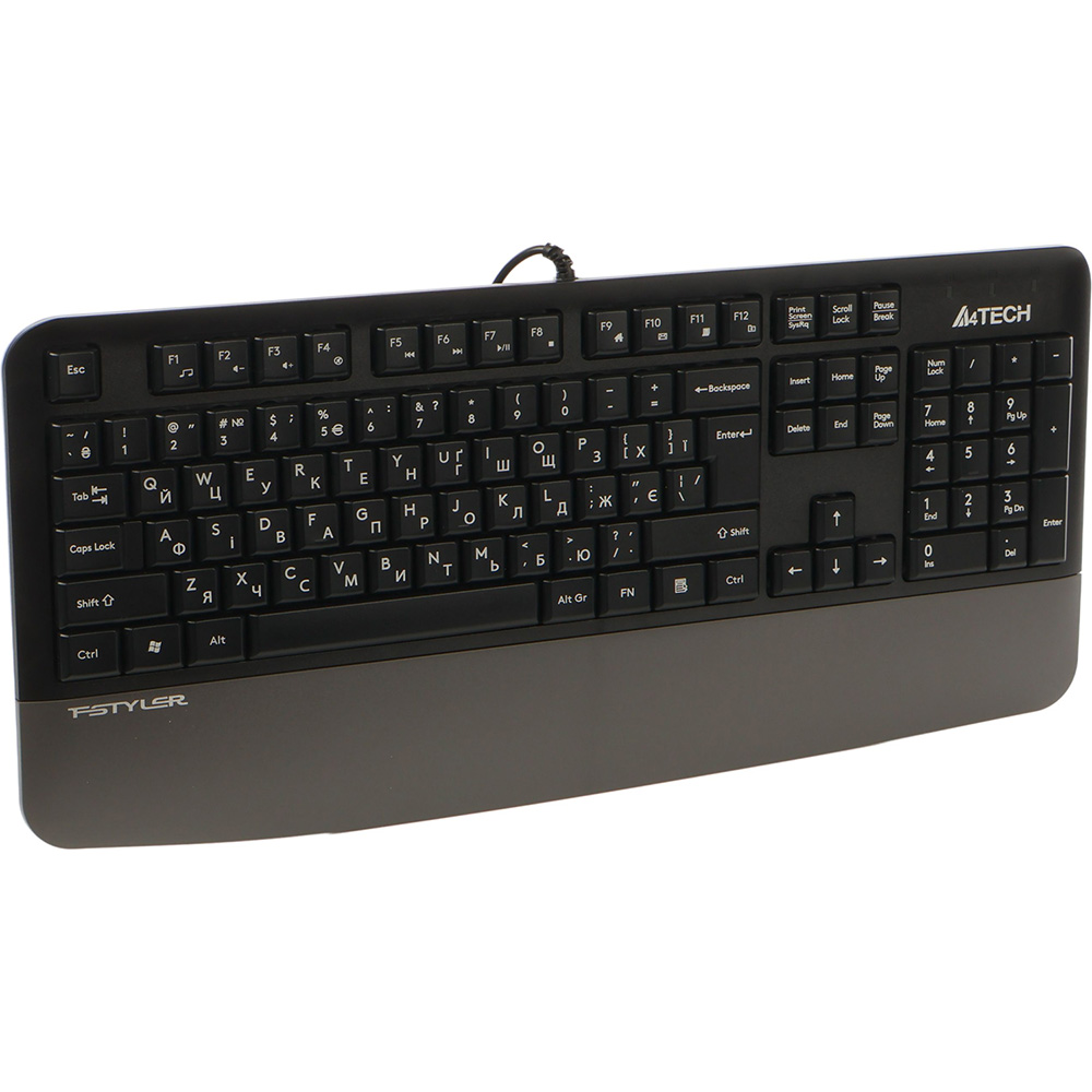 Клавіатура A4TECH FK20 Grey Додатково гарячі клавіші: 12 шт., нанесення: лазерне гравіювання, регульовані ніжки клавіатури