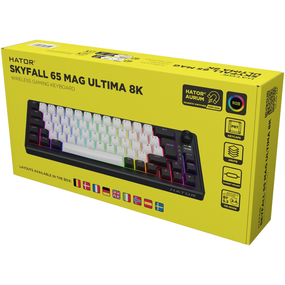 Фото Клавіатура HATOR Skyfall 65 MAG ULTIMA 8K UK-ISO Black-White (HTK3860EU)