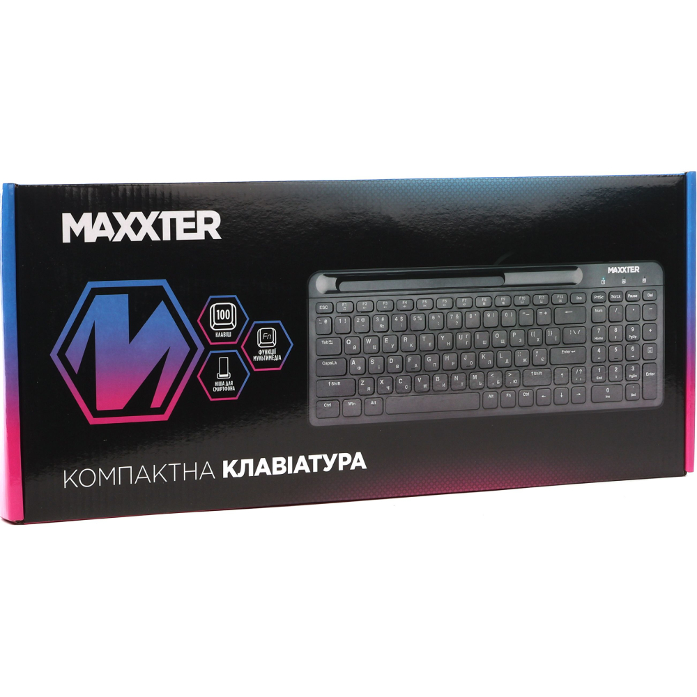 Клавиатура MAXXTER KB-01B-UA Black Конструкция ножничная