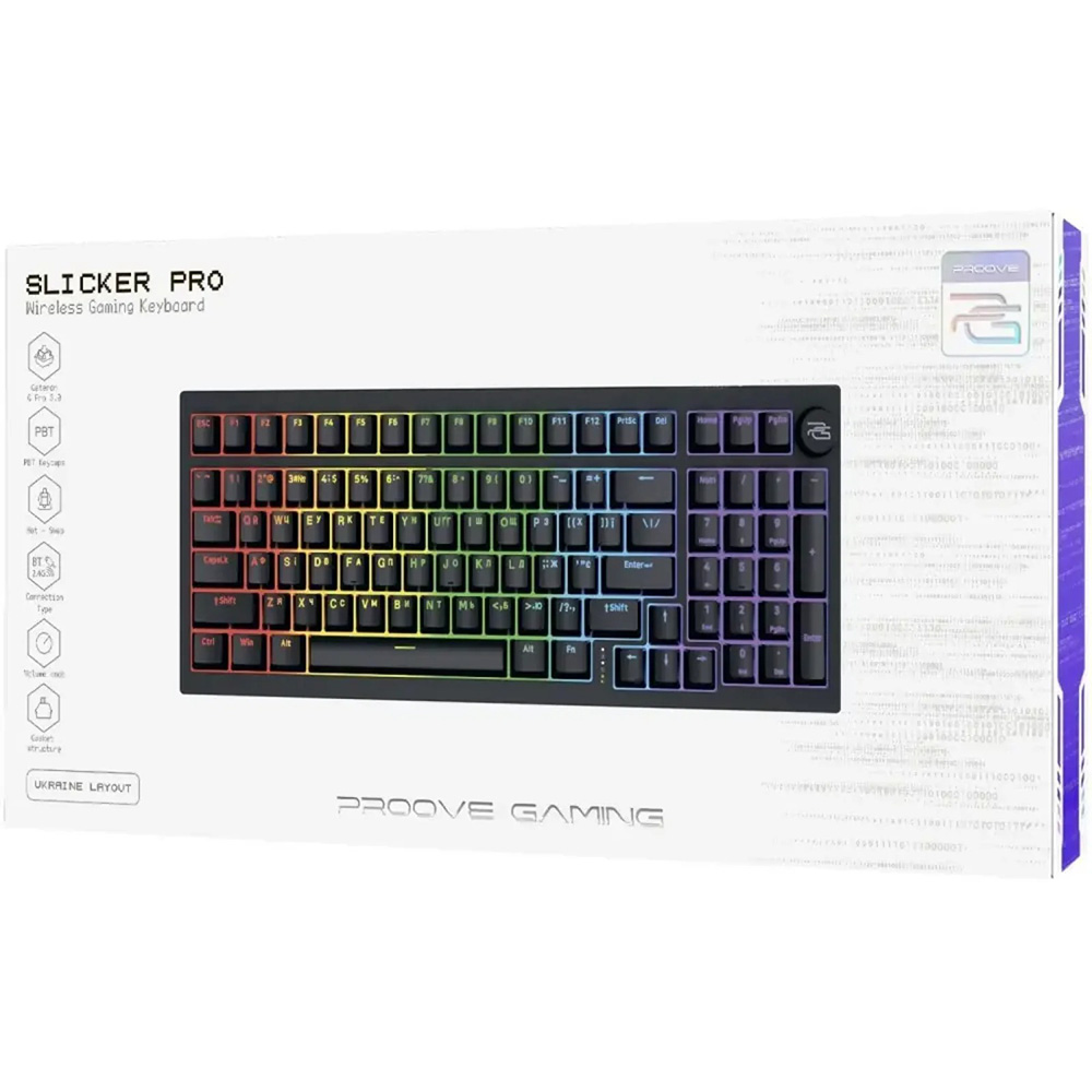 Фото Клавіатура PROOVE GAMING Slicker Pro Ukraine Layout black/purple (WKSLP0022416)