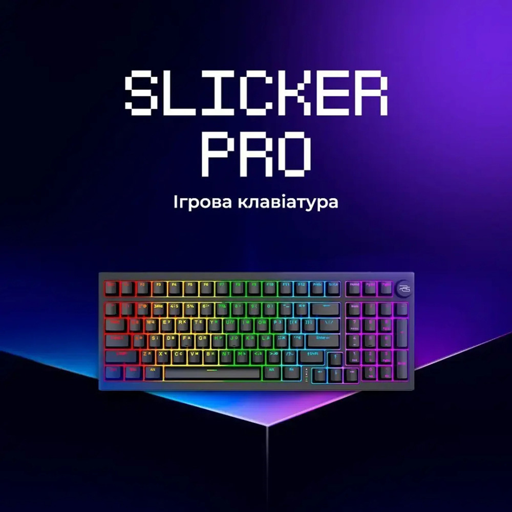 Замовити Клавіатура PROOVE GAMING Slicker Pro Ukraine Layout black/purple (WKSLP0022416)